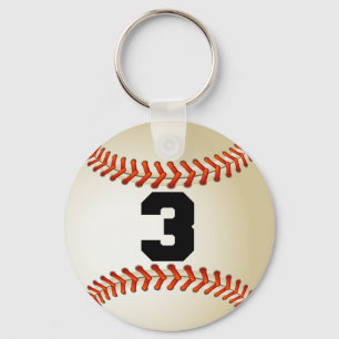 Nummer 3 Baseball Sleutelhanger