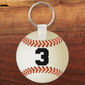 Nummer 3 Baseball Sleutelhanger (Voorkant)