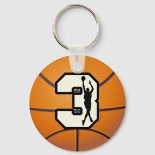 Nummer 3 Basketball en Player Sleutelhanger