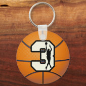 Nummer 3 Basketball en Player Sleutelhanger (Voorkant)