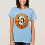 Nummer 3 Basketball en Player T-shirt (Voorkant)
