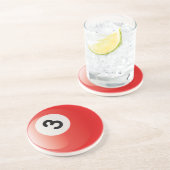 Nummer 3 Billiardbedekking Zandsteen Onderzetter (Zijkant)