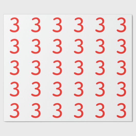 Nummer 3 cadeaupapier (Vlak)