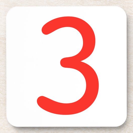 Nummer 3 drankjes onderzetter (Voorkant)