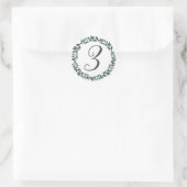 Nummer 3 Drie Monogram Minimalistische Botanische Ronde Sticker (Tas)