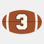 Nummer 3 Football Sticker (Voorkant)