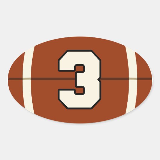 Nummer 3 Football Sticker (Voorkant)