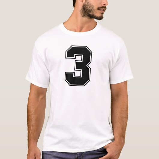Nummer 3 frontside print t-shirt (Voorkant)