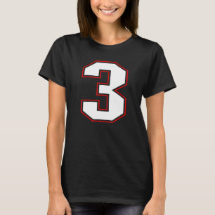 Nummer 3 Genummerde de Speler van het Team van de  T-shirt