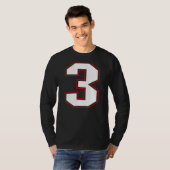 Nummer 3 Genummerde de Speler van het Team van de  T-shirt (Voorkant volledig)