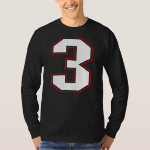 Nummer 3 Genummerde de Speler van het Team van de  T-shirt