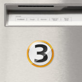 Nummer 3 goud magneet (Insitu (Vaatwasser))