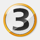 Nummer 3 goud magneet (Voorkant)