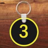 Nummer 3 in een cirkel sleutelhanger (Voorkant)