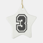 Nummer 3 keramisch ornament (Rechts)