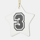 Nummer 3 keramisch ornament (Links)