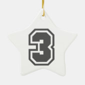 Nummer 3 keramisch ornament (Achterkant)