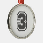 Nummer 3 metalen ornament (Rechts)