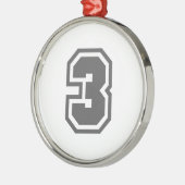Nummer 3 metalen ornament (Links)