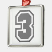 Nummer 3 metalen ornament (Links)