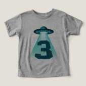 Nummer 3 Ontvoering UFO Alien Theme 3 Jaar Oud (Design voorkant)