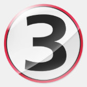 Nummer 3 rode sticker (Voorkant)