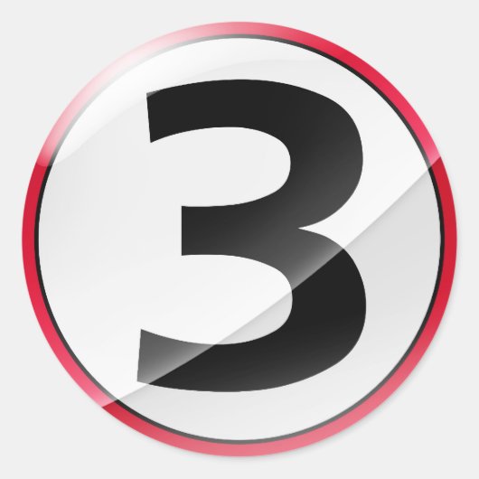 Nummer 3 rode sticker (Voorkant)