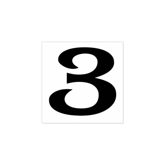 Nummer 3 Rubber Art Stempel (Afrduk)