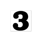 Nummer 3 rubberstempel (Afrduk)