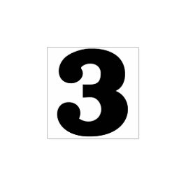 Nummer 3 rubberstempel