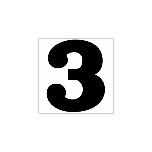 Nummer 3 rubberstempel (Afrduk)