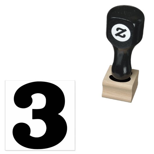 Nummer 3 rubberstempel (Gestempeld)