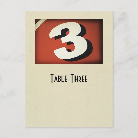 Nummer 3 tabel reëel ivoor briefkaart (Voorkant)