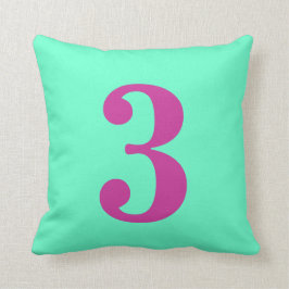 Nummer 3 werpkussen kussen