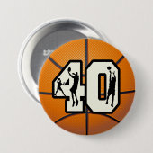 Nummer 40 Basketball Ronde Button 7,6 Cm (Voorkant /achterkant)