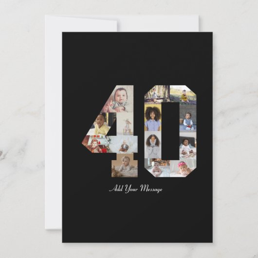 Nummer 40 Fotocollage Aankondiging (Voorkant)