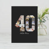 Nummer 40 Fotocollage Aankondiging (Staand voorkant)
