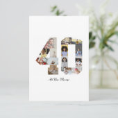 Nummer 40 Fotocollage Kaart (Staand voorkant)
