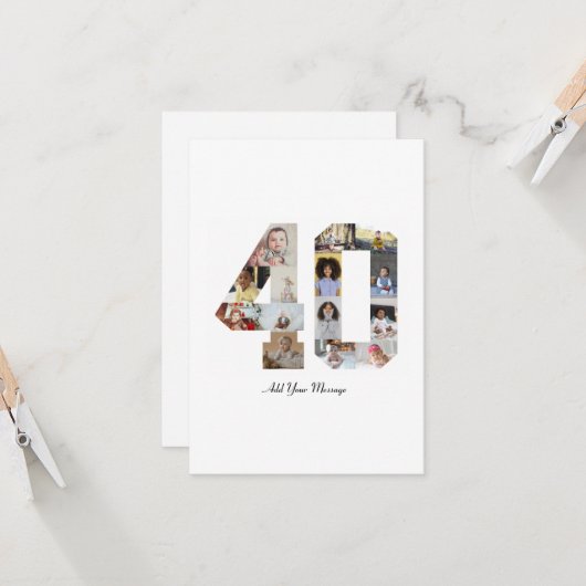 Nummer 40 Fotocollage Kaart (Voorkant / Achterkant in situ)