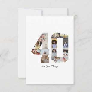 Nummer 40 Fotocollage Kaart