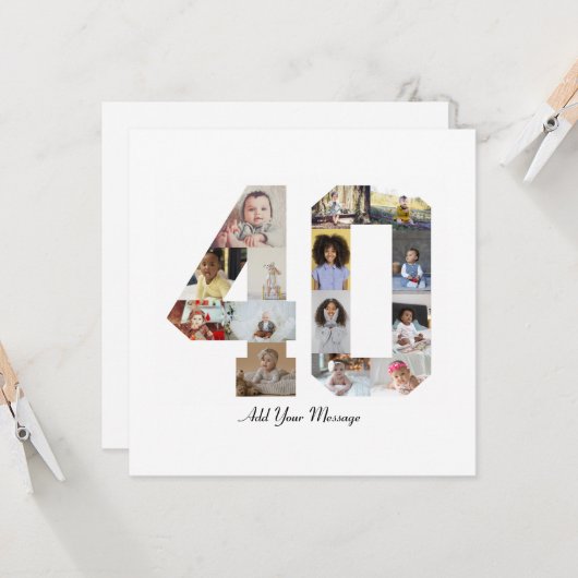 Nummer 40 Fotocollage Kaart (Voorkant / Achterkant in situ)