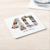 Nummer 40 Fotocollage Kartonnen Onderzetters (Schuin)