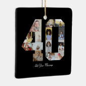 Nummer 40 Fotocollage Keramisch Ornament (Rechts)