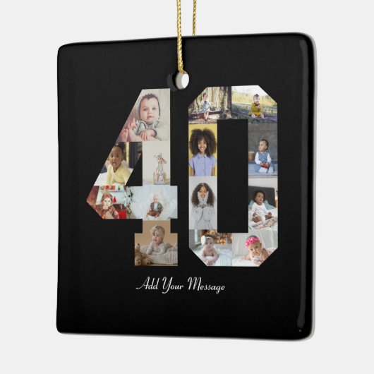 Nummer 40 Fotocollage Keramisch Ornament (Links)