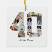 Nummer 40 Fotocollage Keramisch Ornament (Voorkant)