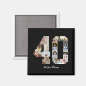 Nummer 40 Fotocollage Magneet (Voorkant / Achterkant)