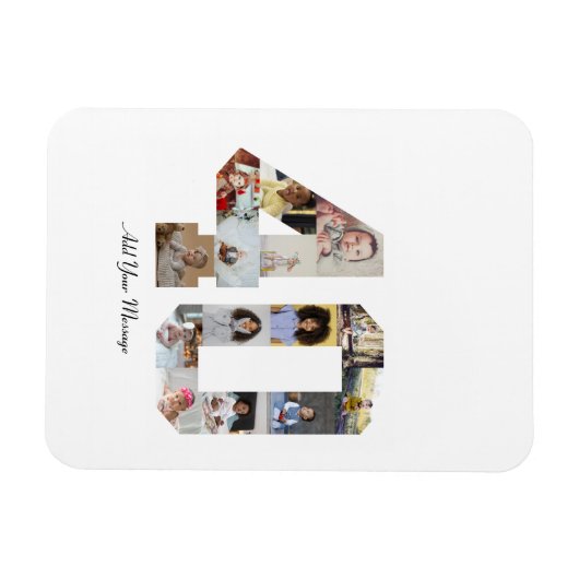 Nummer 40 Fotocollage Magneet (Horizontaal)