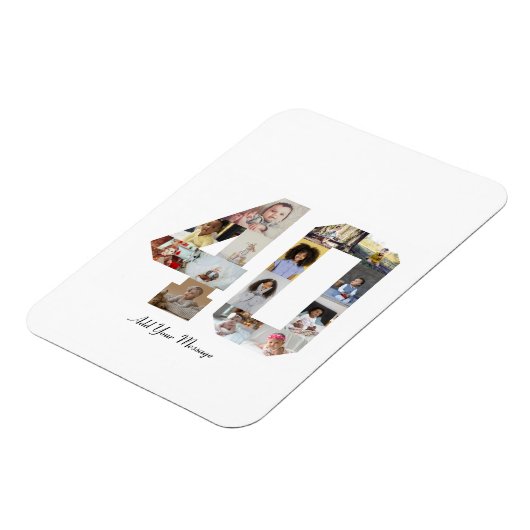 Nummer 40 Fotocollage Magneet (Linkerzijde)