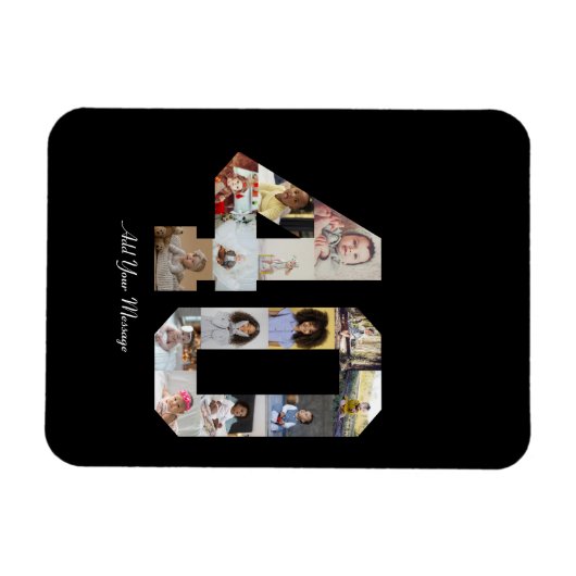 Nummer 40 Fotocollage Magneet (Horizontaal)