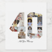 Nummer 40 Fotocollage Wijn Etiket (Enkel label)